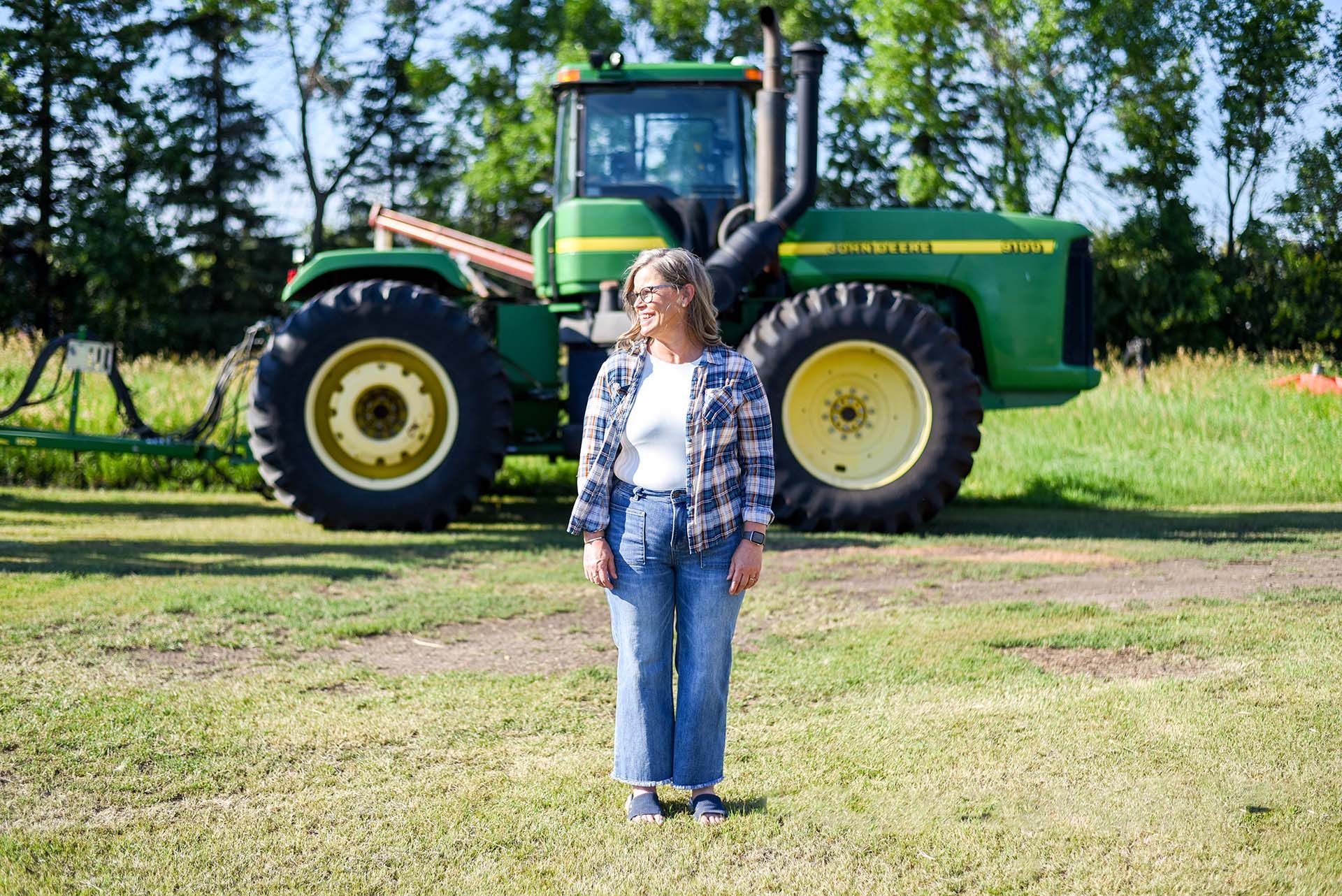 Doreen with ther John Deere tractor